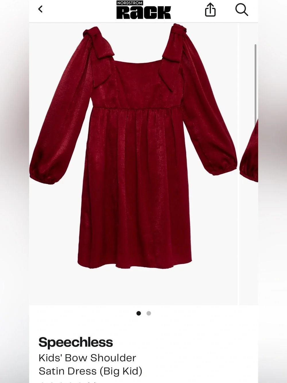 Speechless Girls' Bright Red Long-Sleeve Empire Dress